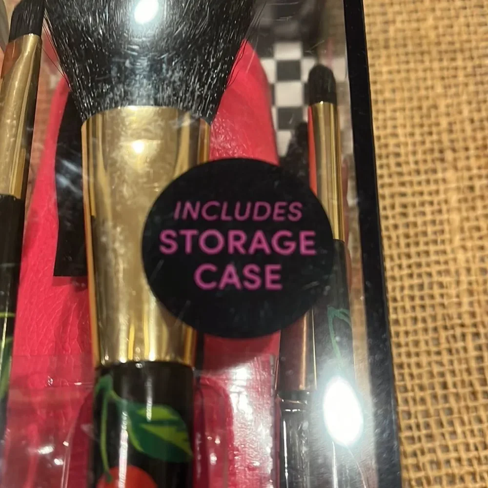 Betsey Johnson Cherry Design Brush Set with Case